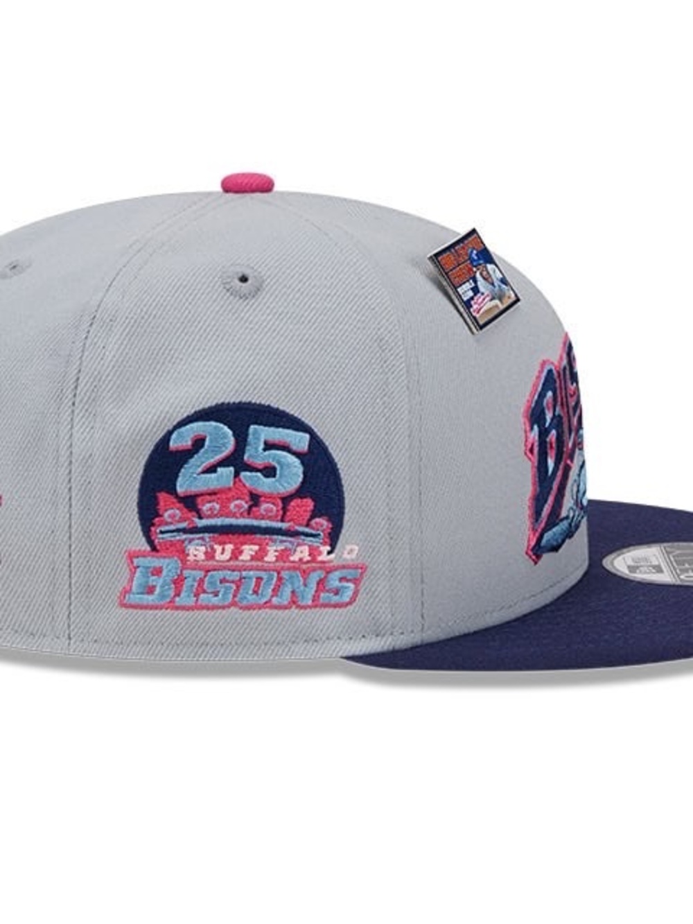 Buffalo Bisons Two-Tone Snap Back - Gray, Navy, Pink - Picture 2 of 9
